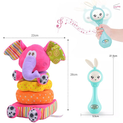 Elephant Stacking Baby Toys Handbell