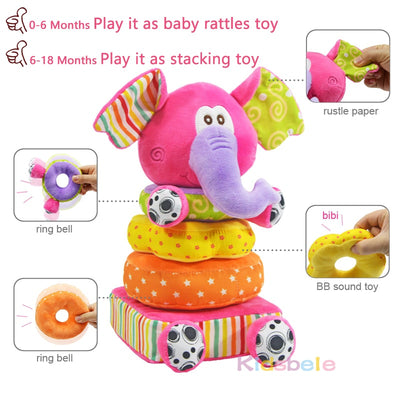 Elephant Stacking Baby Toys Handbell