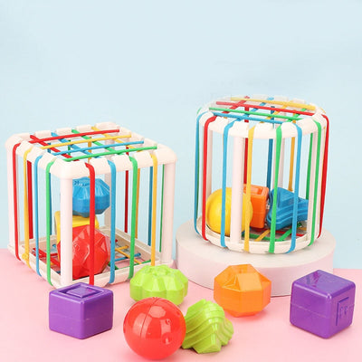 Sensory Cube Toys with Elastic Bands