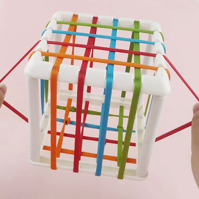 Sensory Cube Toys with Elastic Bands